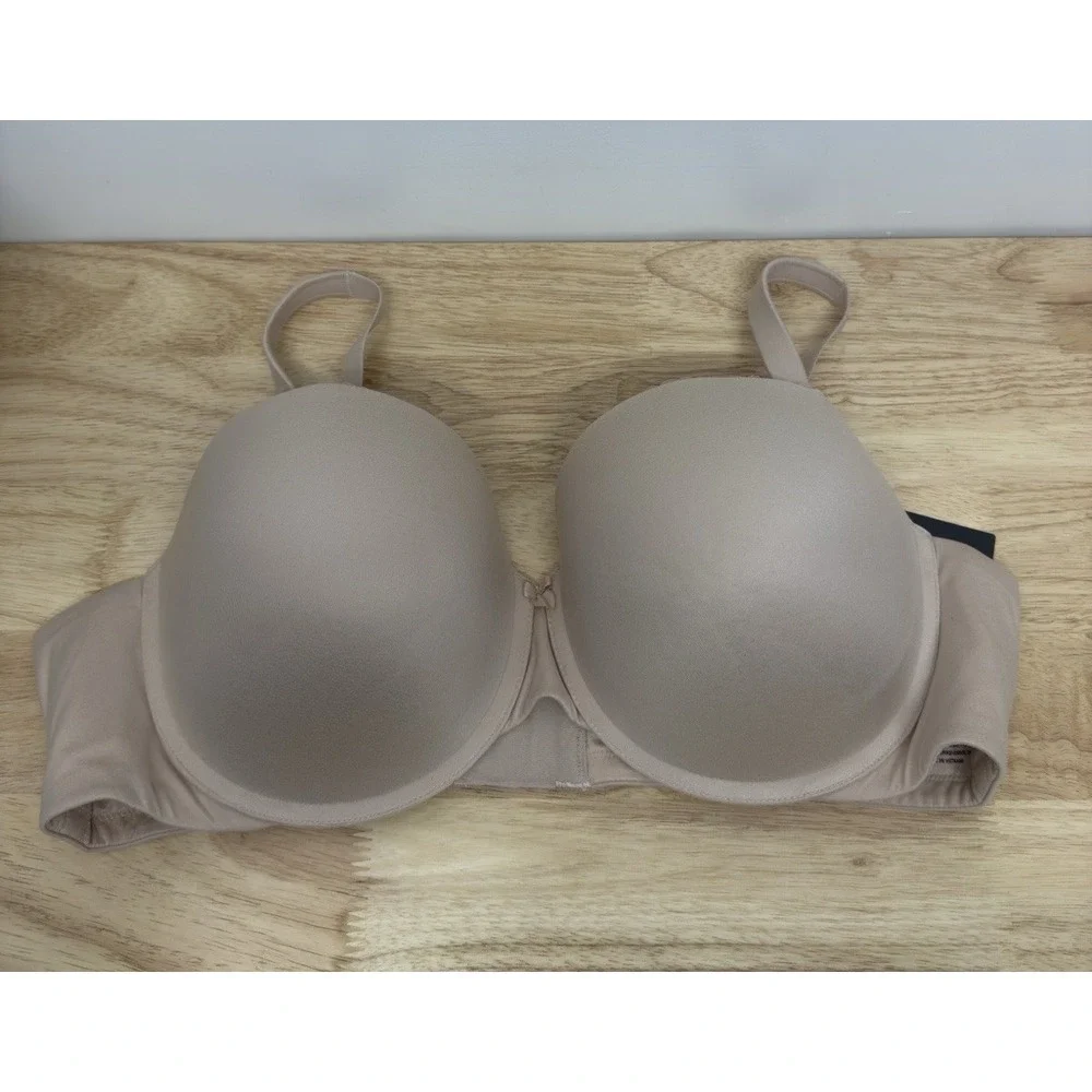 Torrid 46C Bra Beige Curve Demi Underwire Back Closure‎ Memory Foam Cups New #22